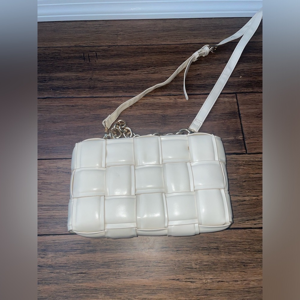 Fall bag 🔥 crossbody quilted Cream purse woven square bag bone chain strap bag - Picture 15 of 15